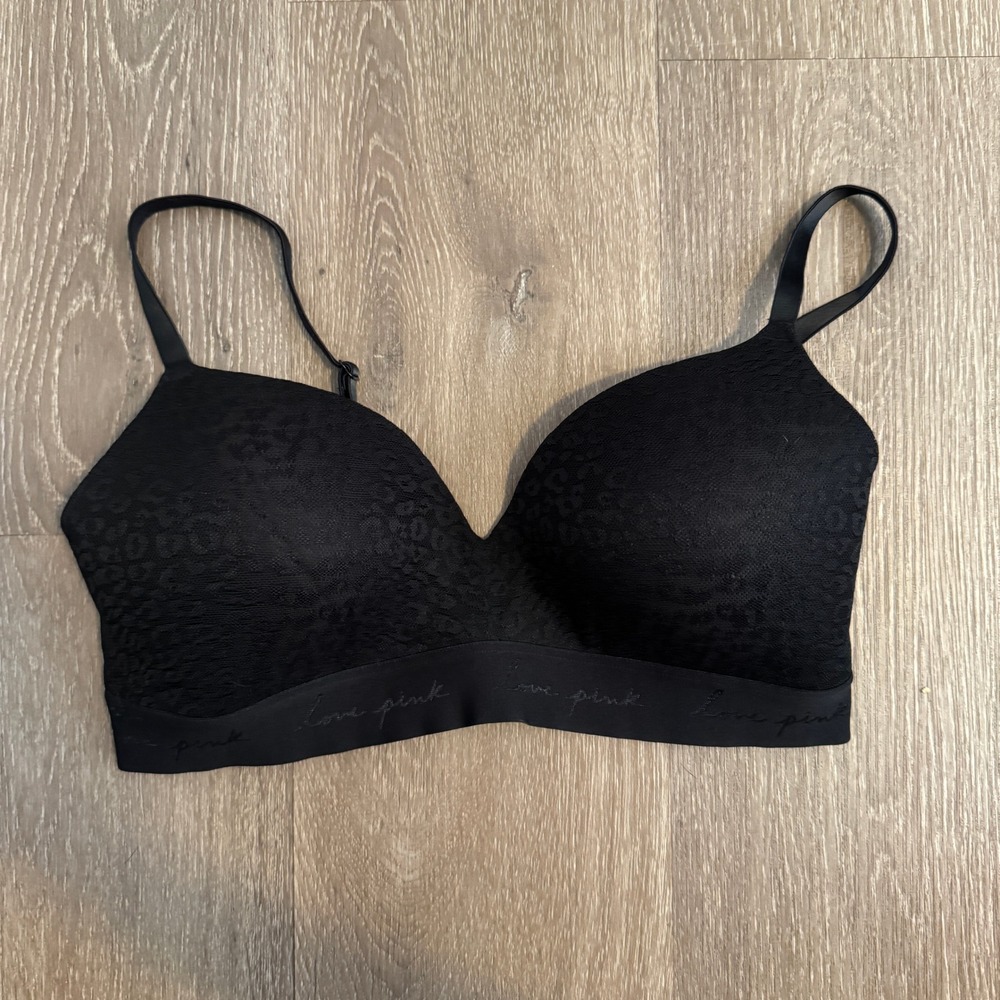 Victoria's Secret PINK Wear Everywhere Wireless Lightly Lined Bra Black 36D